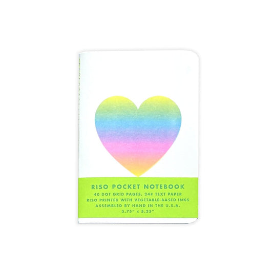 Risograph Pocket Notebook - Rainbow Heart - Next Chapter Studio