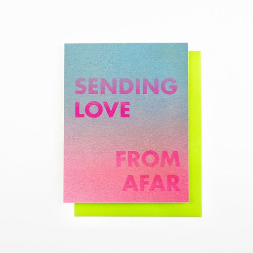 Sending Love From Afar - Risograph Greeting Card - Next Chapter Studio
