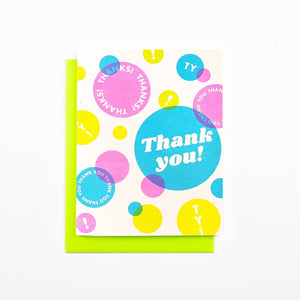 "Thank You" Bursts - Risograph Greeting Card - Next Chapter Studio