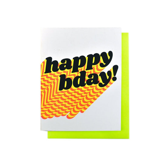 Zig Zag Happy Birthday - Risograph Greeting Card - Next Chapter Studio