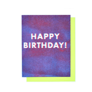 "3D" Happy Birthday Risograph Greetings Card - Next Chapter Studio