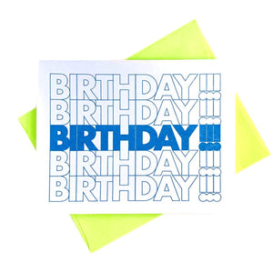 "BIRTHDAY!!!" Bag - Risograph Greeting Card - Next Chapter Studio