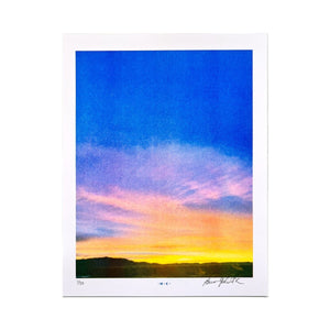 Blue Sunset - Risograph Art Print - Next Chapter Studio