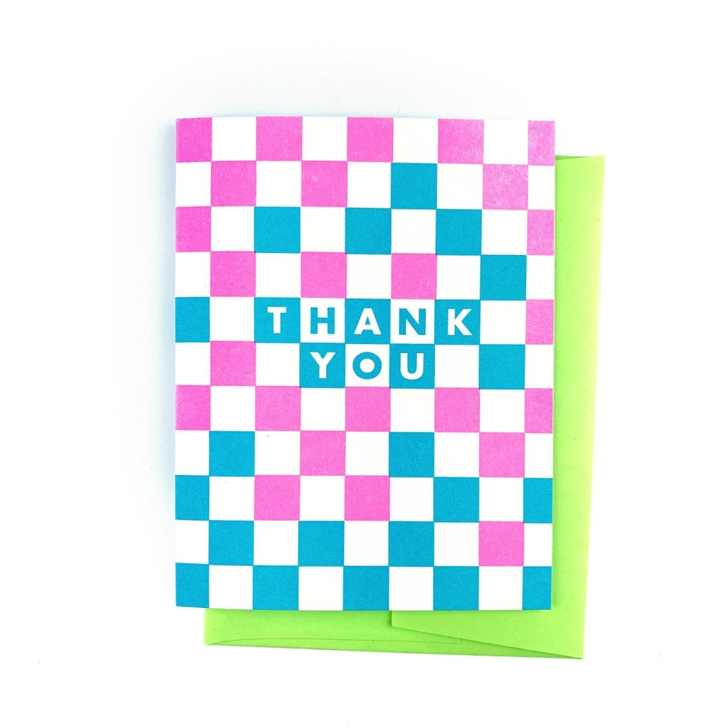 Checkers - Thank You - Risograph Greeting Card - Next Chapter Studio