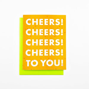 "Cheers! Cheers! To You!" Risograph Greeting Card - Next Chapter Studio