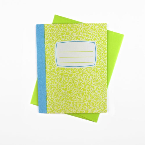 Composition - Lime Green and Blank - Risograph Greeting Card - Next Chapter Studio