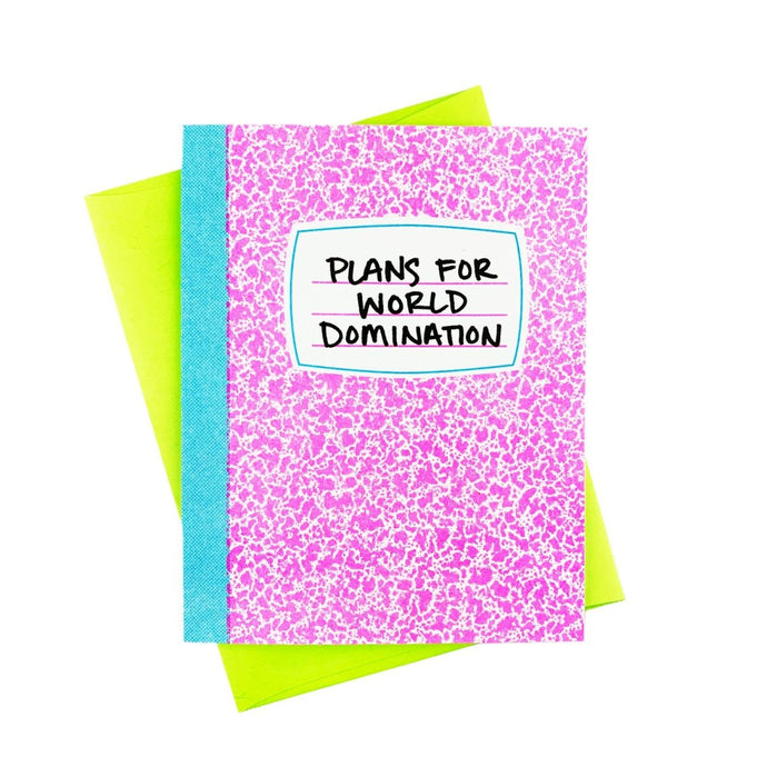 Composition - Plans for World Domination - Risograph Greeting Card - Next Chapter Studio
