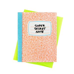 Composition - Super Secret Note - Risograph Greeting Card - Next Chapter Studio