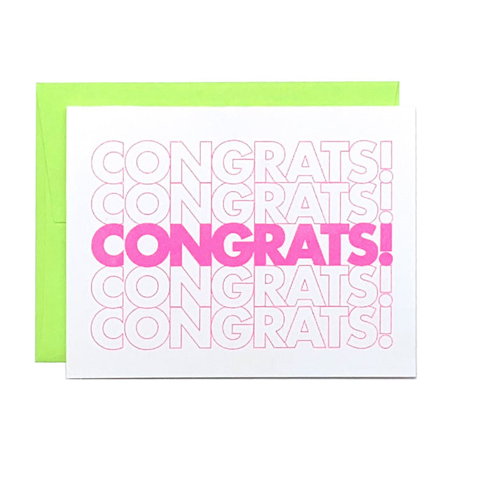 Congrats Bag - Risograph Greeting Card - Next Chapter Studio