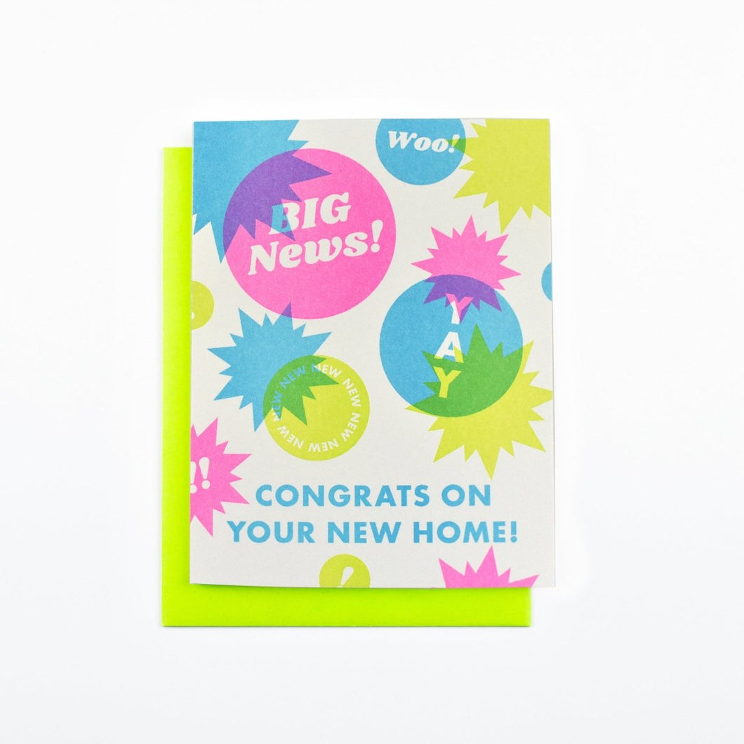 Congrats on the New Home! - Risograph Greeting Card - Next Chapter Studio