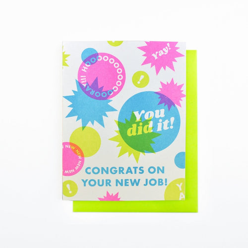 Congrats on the New Job! - Risograph Greeting Card - Next Chapter Studio