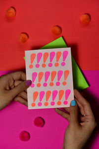 Exclamations Card - Neon Risograph Greeting Card - Next Chapter Studio