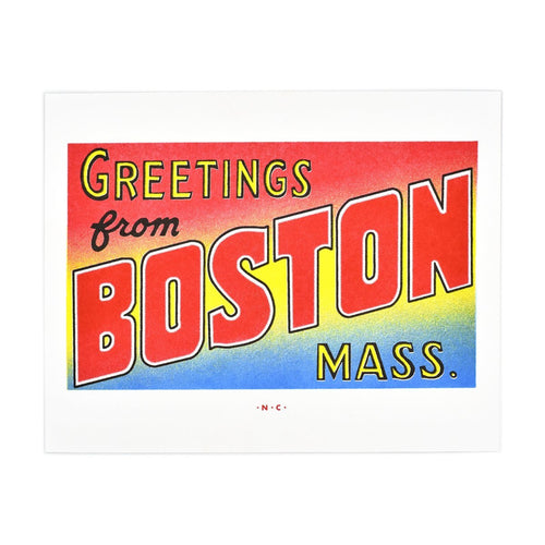 Greetings from: Boston, Massachusetts Risograph Print - Next Chapter Studio