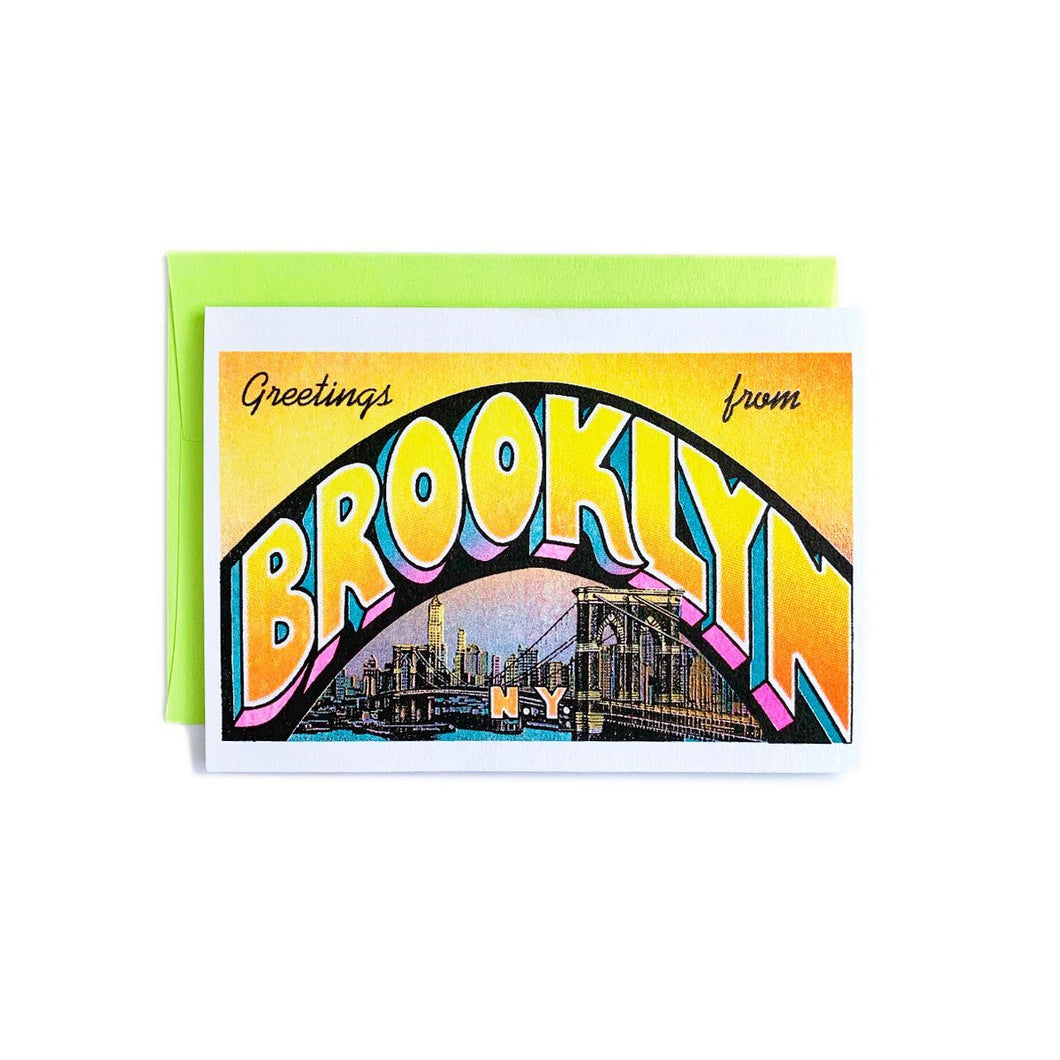 Greetings from: Brooklyn - Risograph Card - Next Chapter Studio
