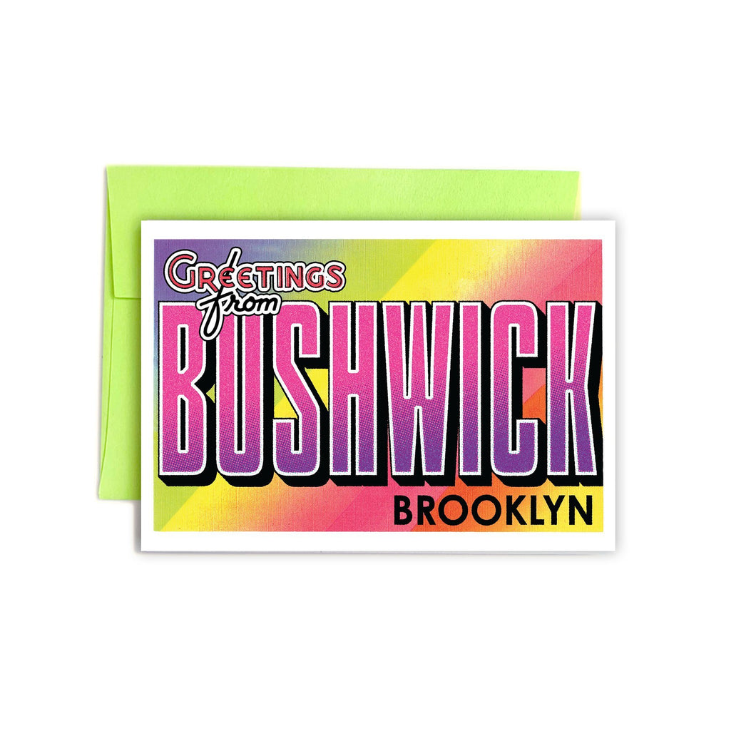 Greetings from: Bushwick, Brooklyn - Risograph Card - Next Chapter Studio