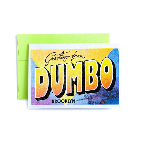 Greetings from: DUMBO, Brooklyn - Risograph Card - Next Chapter Studio