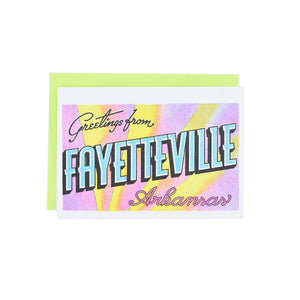 Greetings from: Fayetteville, Arkansas Risograph Card - Next Chapter Studio