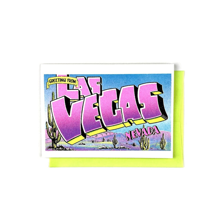 Greetings from: Las Vegas, NV - Risograph Card - Next Chapter Studio