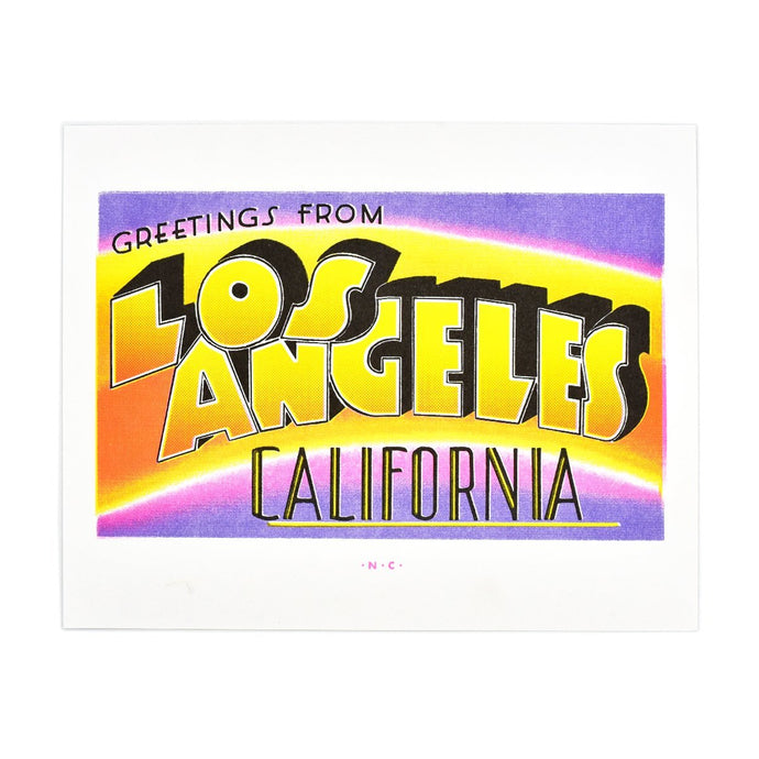 Greetings from: Los Angeles, California Risograph Print - Next Chapter Studio