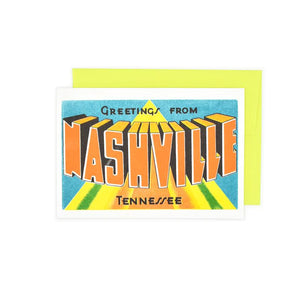 Greetings from: Nashville, Tennessee Risograph Card - Next Chapter Studio
