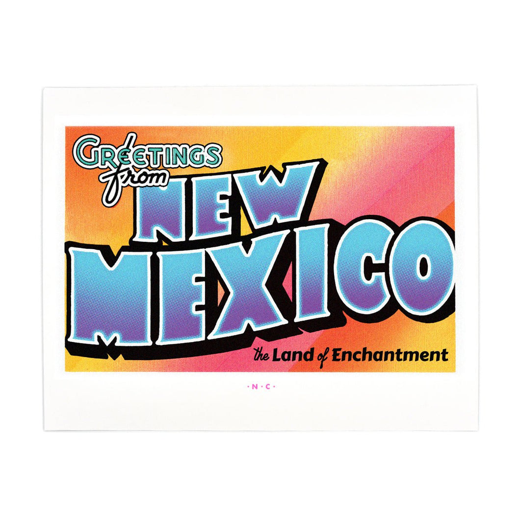 Greetings from: New Mexico Risograph Print - Next Chapter Studio