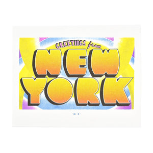 Greetings from: New York, New York Risograph Print - Next Chapter Studio