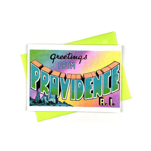 Greetings from: Providence, RI - Risograph Card - Next Chapter Studio