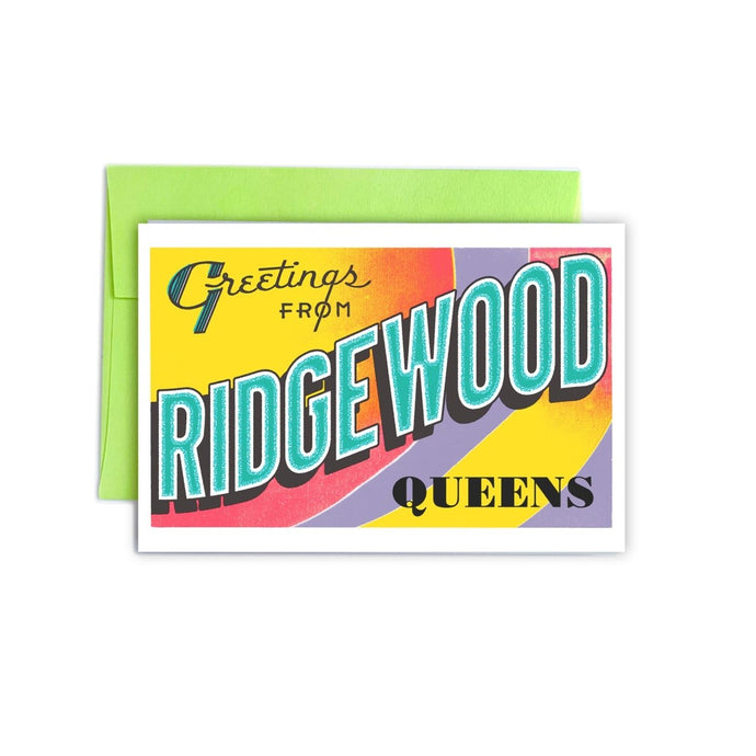 Greetings from: Ridgewood, Queens - Risograph Card - Next Chapter Studio
