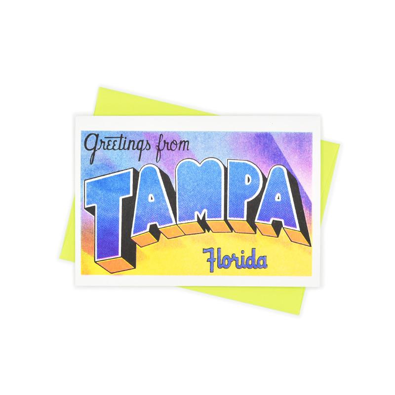 Greetings from: Tampa, Florida Risograph Card - Next Chapter Studio