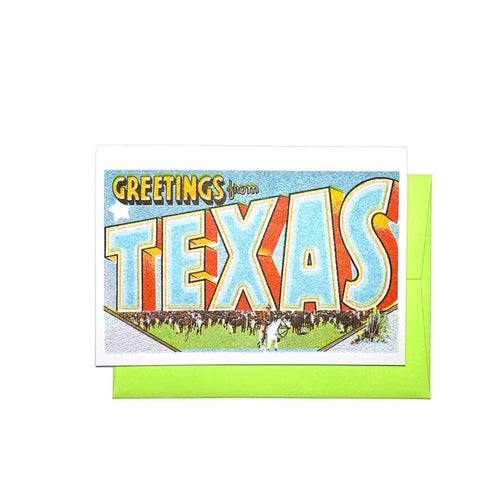 Greetings from: Texas - Risograph Card - Next Chapter Studio
