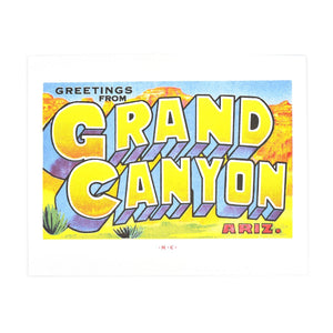 Greetings from: The Grand Canyon, Arizona Risograph Print - Next Chapter Studio