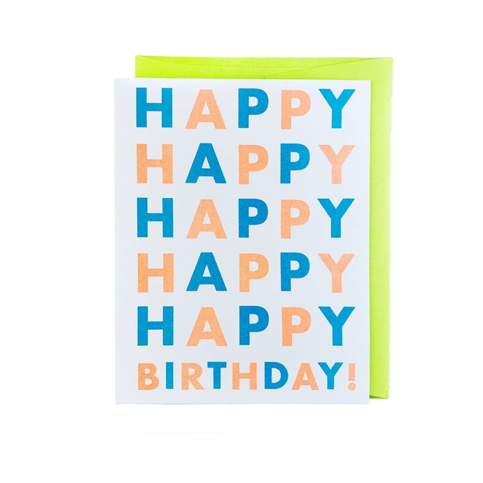 Happy Birthday Check Repeat - Risograph Greeting Card - Next Chapter Studio