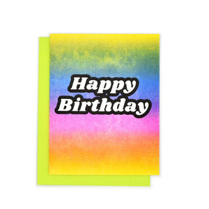 "Happy Birthday" Rainbow Gradient Risograph Card - Next Chapter Studio