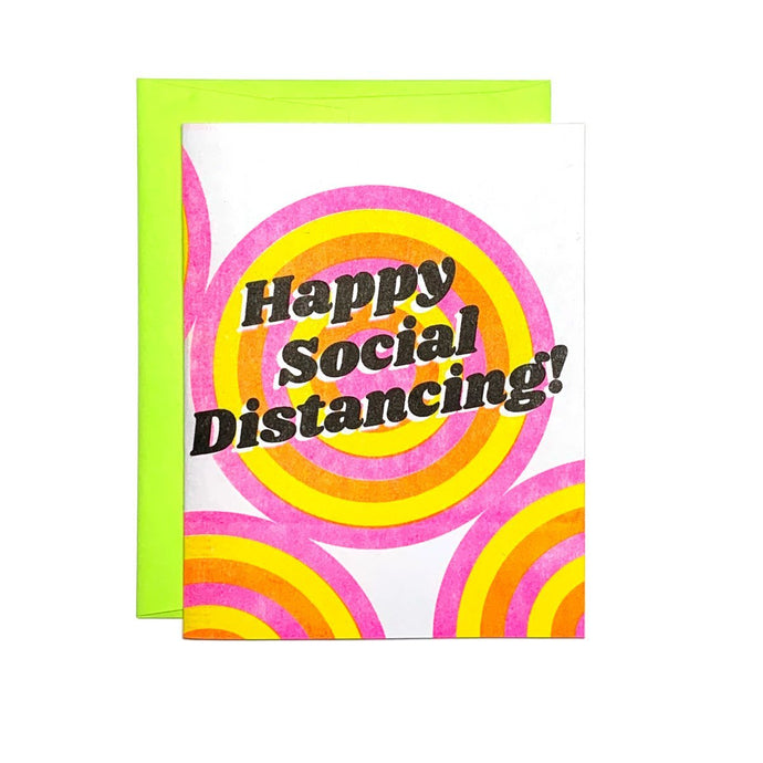 Happy Social Distancing! - Risograph Greeting Card - Next Chapter Studio