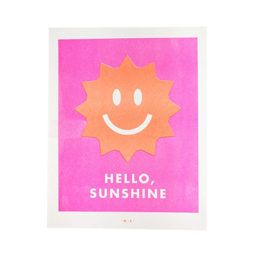 Hello Sunshine - Art Risograph Print - Next Chapter Studio