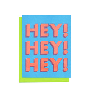 HEY! HEY! HEY! - Risograph Greeting Card - Next Chapter Studio