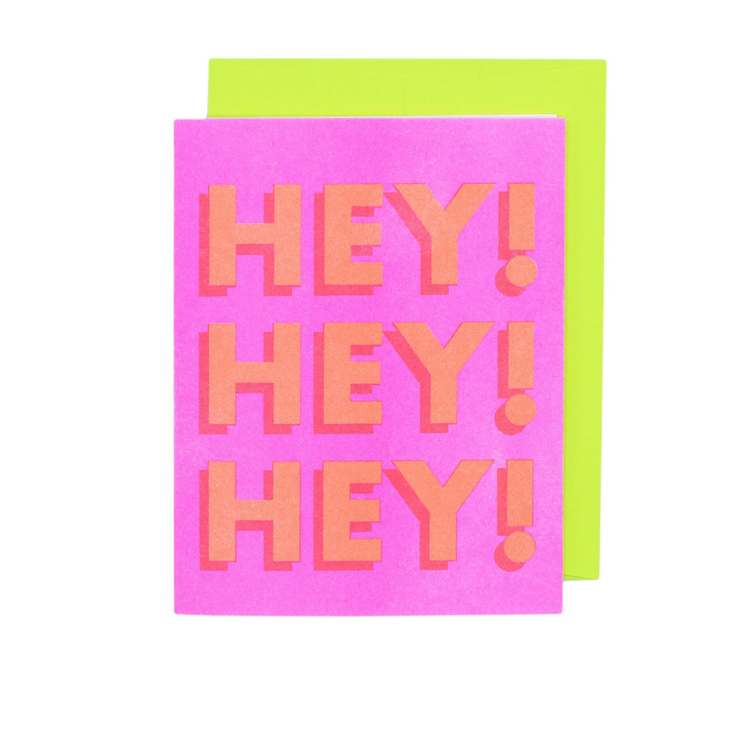 HEY! HEY! HEY! - Risograph Greeting Card - Next Chapter Studio