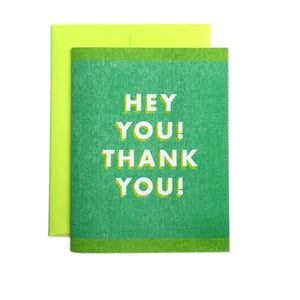 Hey You! Thank You! - Green Risograph Thank You Card - Next Chapter Studio