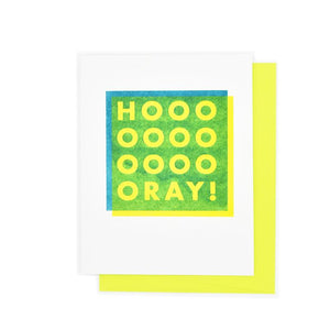 "HOOOOOOOOOOOORAY" Shapes Greeting - Risograph Card - Next Chapter Studio