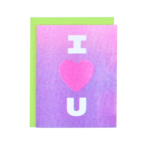 I Heart U - Risograph Greeting Card - Next Chapter Studio