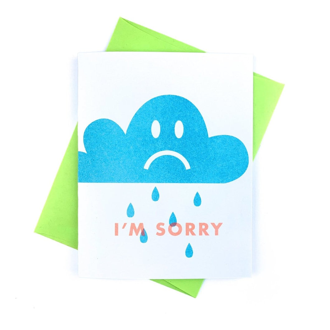 I'm Sorry Cloud - Risograph Greeting Card - Next Chapter Studio
