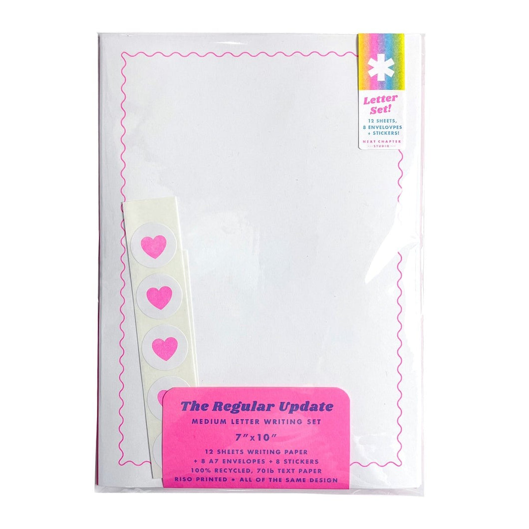 Letter Writing Set - Hearts / Flo Pink - Next Chapter Studio