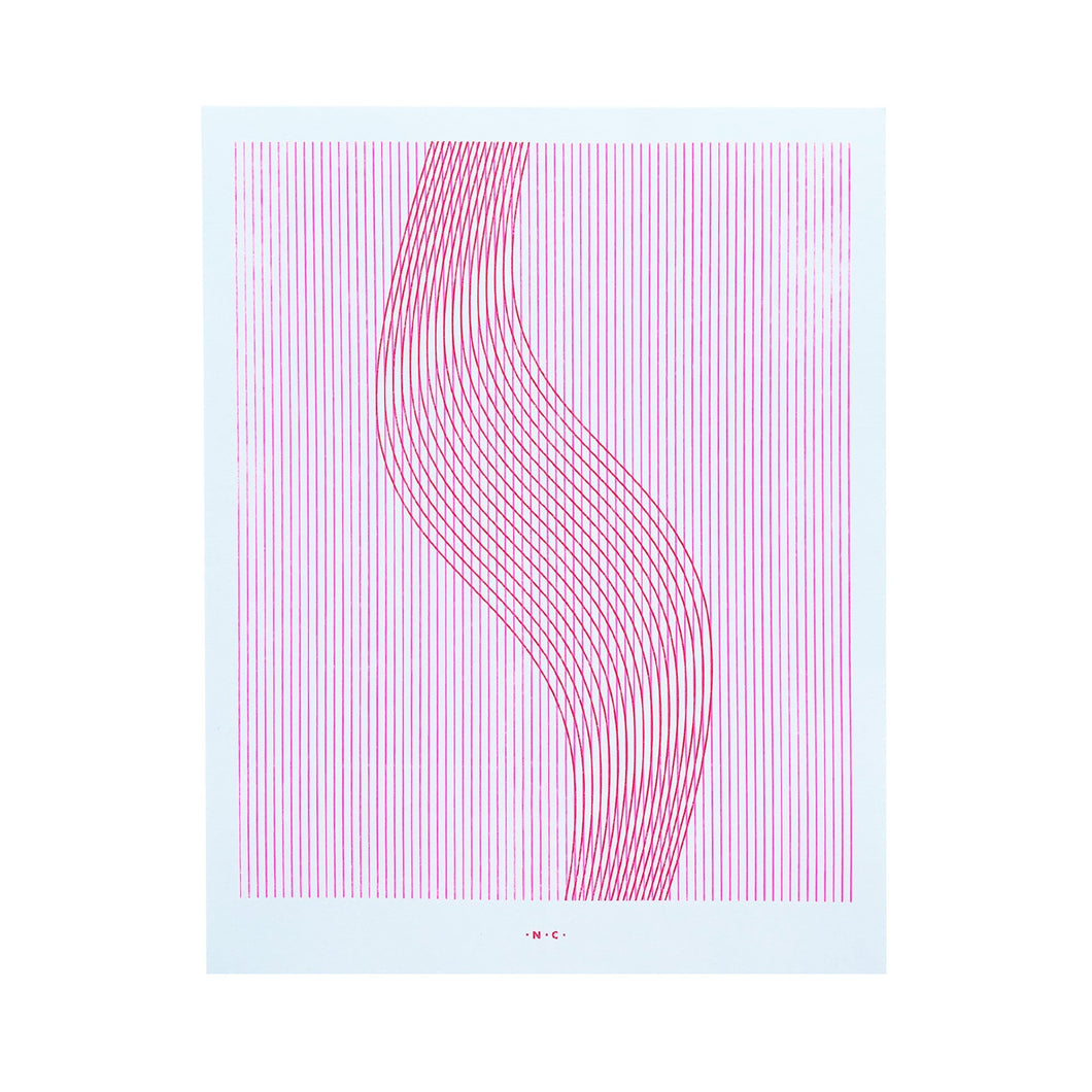 Moire Lines, Red - Risograph Art Print - Next Chapter Studio