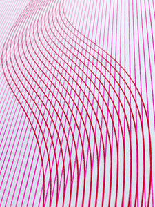 Moire Lines, Red - Risograph Art Print - Next Chapter Studio