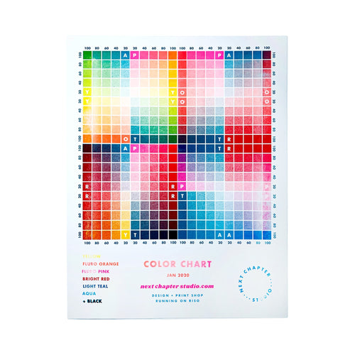Next Chapter Studio Risograph Color Chart - January 2020 - Next Chapter Studio