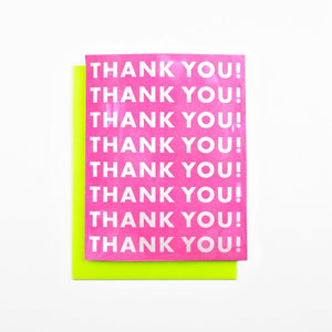 "Repeats" Risograph Pink Thank You Card - Next Chapter Studio