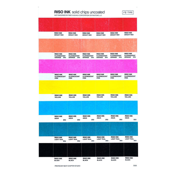 RISO Color Chart Prints Next Chapter Studio