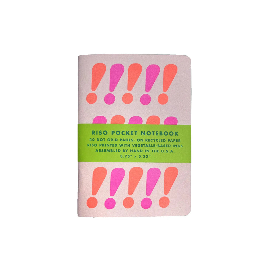 Risograph Pocket Notebook - Neon Exclamations - Next Chapter Studio