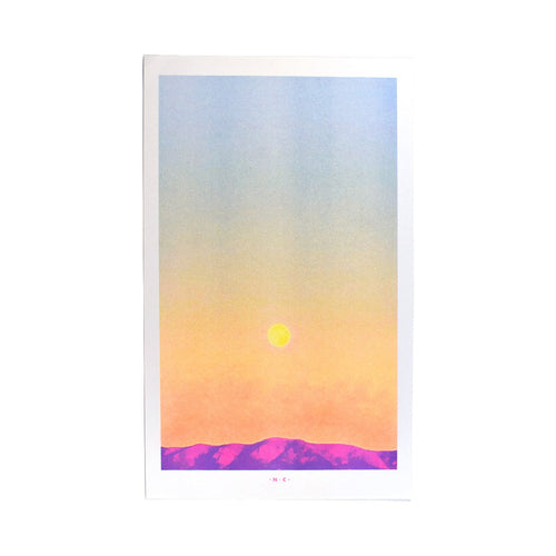 Sandia Moonrise - Risograph Art Print - Next Chapter Studio