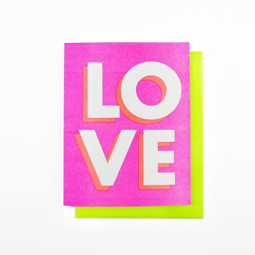 Square LOVE - Risograph Love Card - Next Chapter Studio